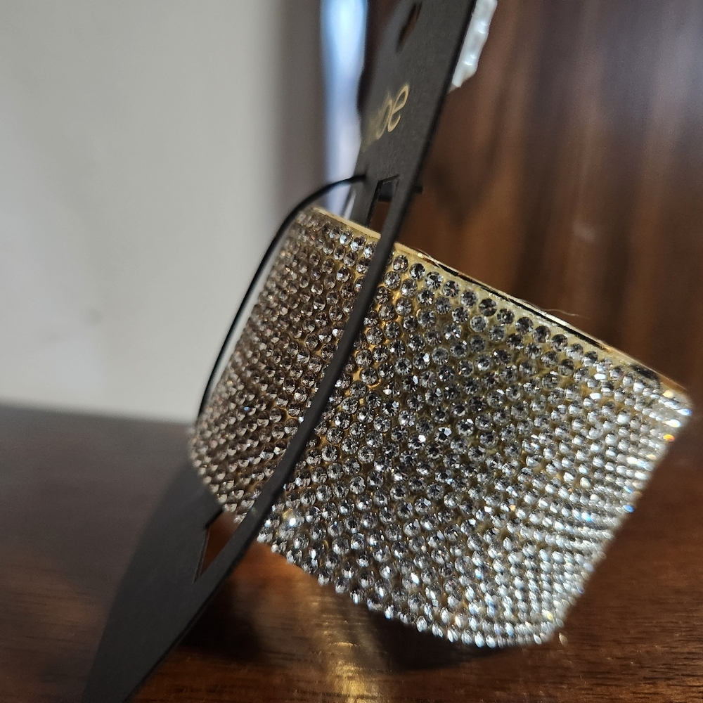Bebe Gold Cuff Bracelet with Rhinestones - NWT